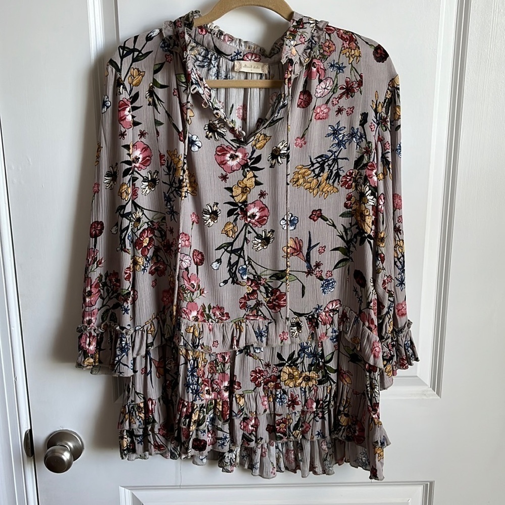 ALTAR’D State Floral Ruffle Tunic Size Small